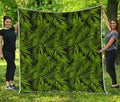 Night Tropical Palm Leaf Pattern Print Quilt