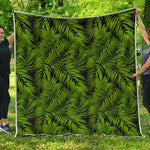 Night Tropical Palm Leaf Pattern Print Quilt