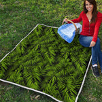 Night Tropical Palm Leaf Pattern Print Quilt