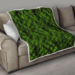 Night Tropical Palm Leaf Pattern Print Quilt