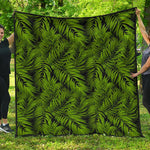 Night Tropical Palm Leaf Pattern Print Quilt