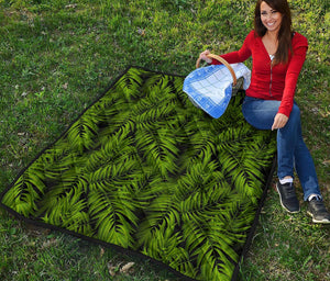 Night Tropical Palm Leaf Pattern Print Quilt