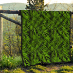 Night Tropical Palm Leaf Pattern Print Quilt