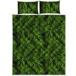 Night Tropical Palm Leaf Pattern Print Quilt Bed Set