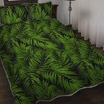 Night Tropical Palm Leaf Pattern Print Quilt Bed Set