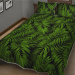 Night Tropical Palm Leaf Pattern Print Quilt Bed Set