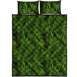 Night Tropical Palm Leaf Pattern Print Quilt Bed Set