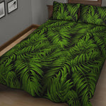 Night Tropical Palm Leaf Pattern Print Quilt Bed Set