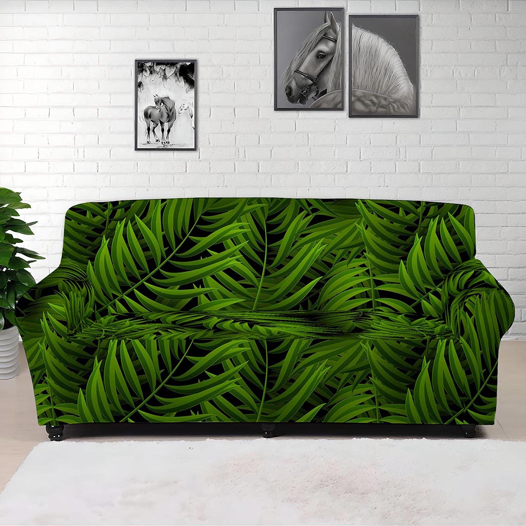 Night Tropical Palm Leaf Pattern Print Sofa Cover