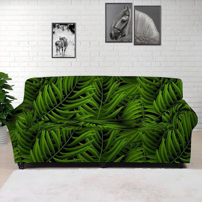 Night Tropical Palm Leaf Pattern Print Sofa Cover