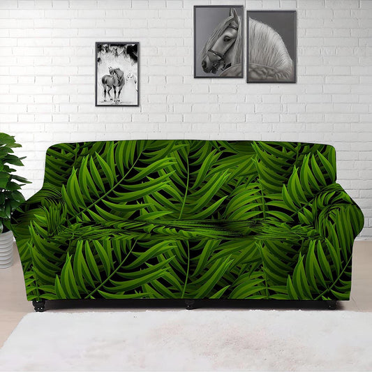Night Tropical Palm Leaf Pattern Print Sofa Cover