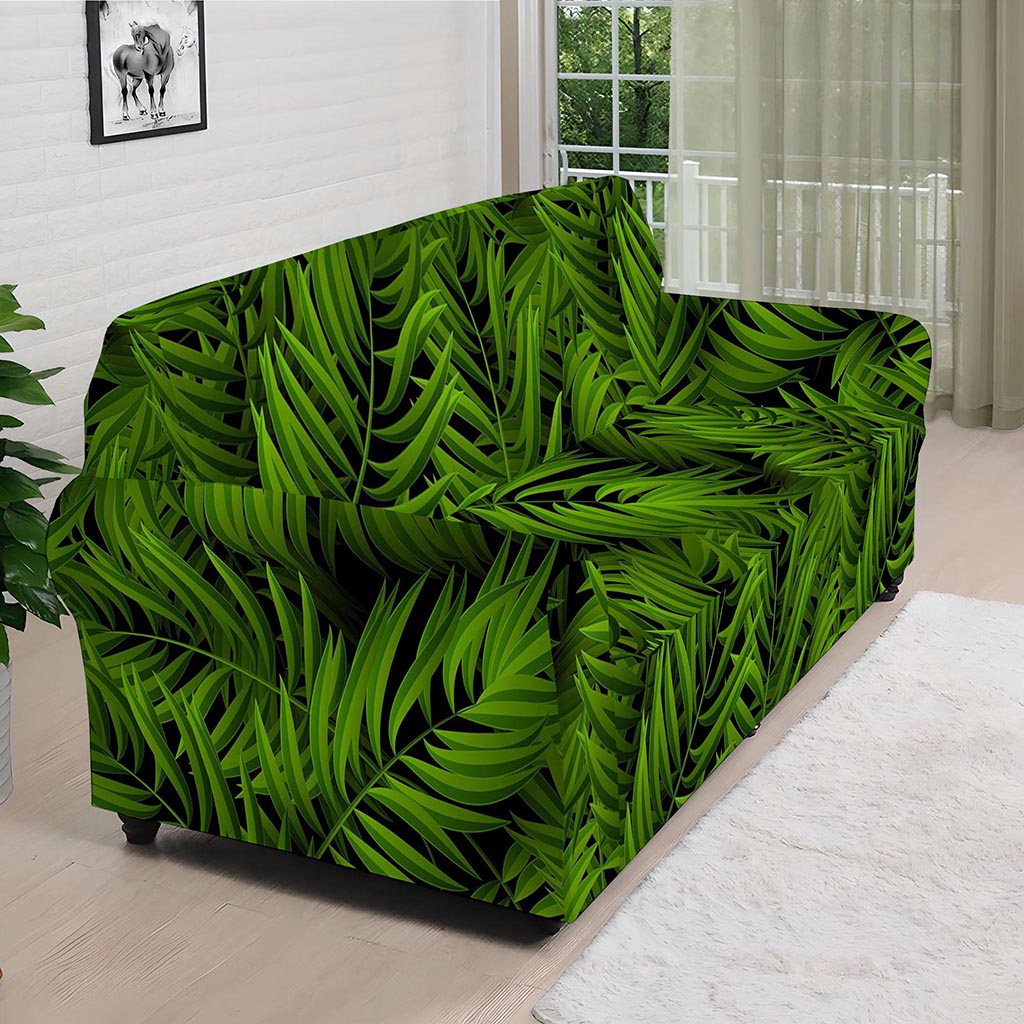Night Tropical Palm Leaf Pattern Print Sofa Cover