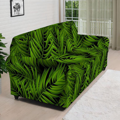 Night Tropical Palm Leaf Pattern Print Sofa Cover