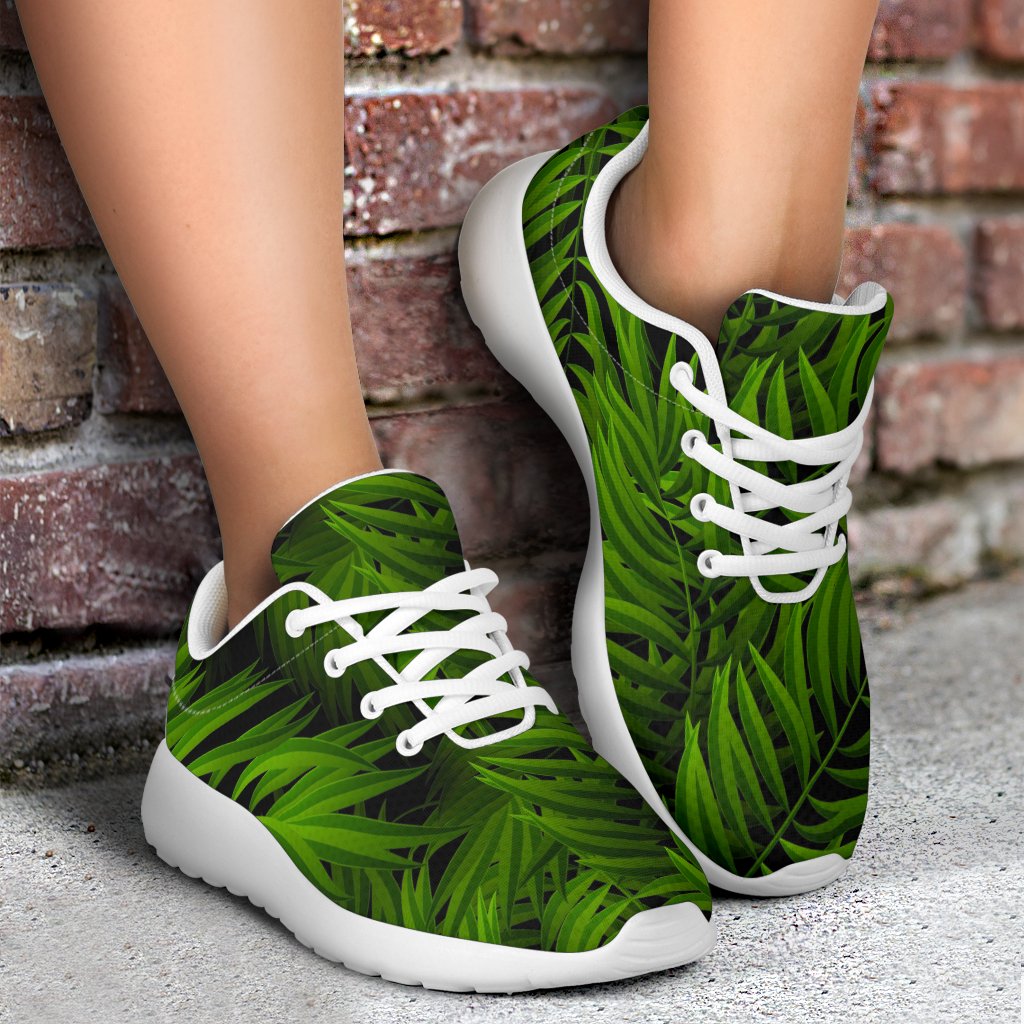 Night Tropical Palm Leaf Pattern Print Sport Shoes GearFrost