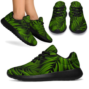 Night Tropical Palm Leaf Pattern Print Sport Shoes GearFrost