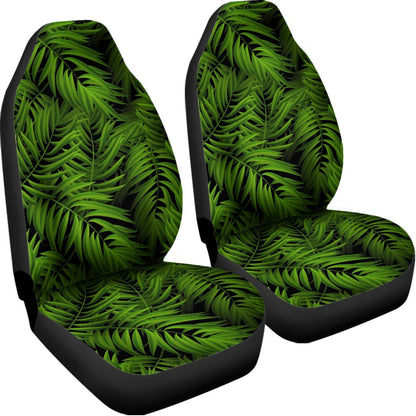 Night Tropical Palm Leaf Pattern Print Universal Fit Car Seat Covers