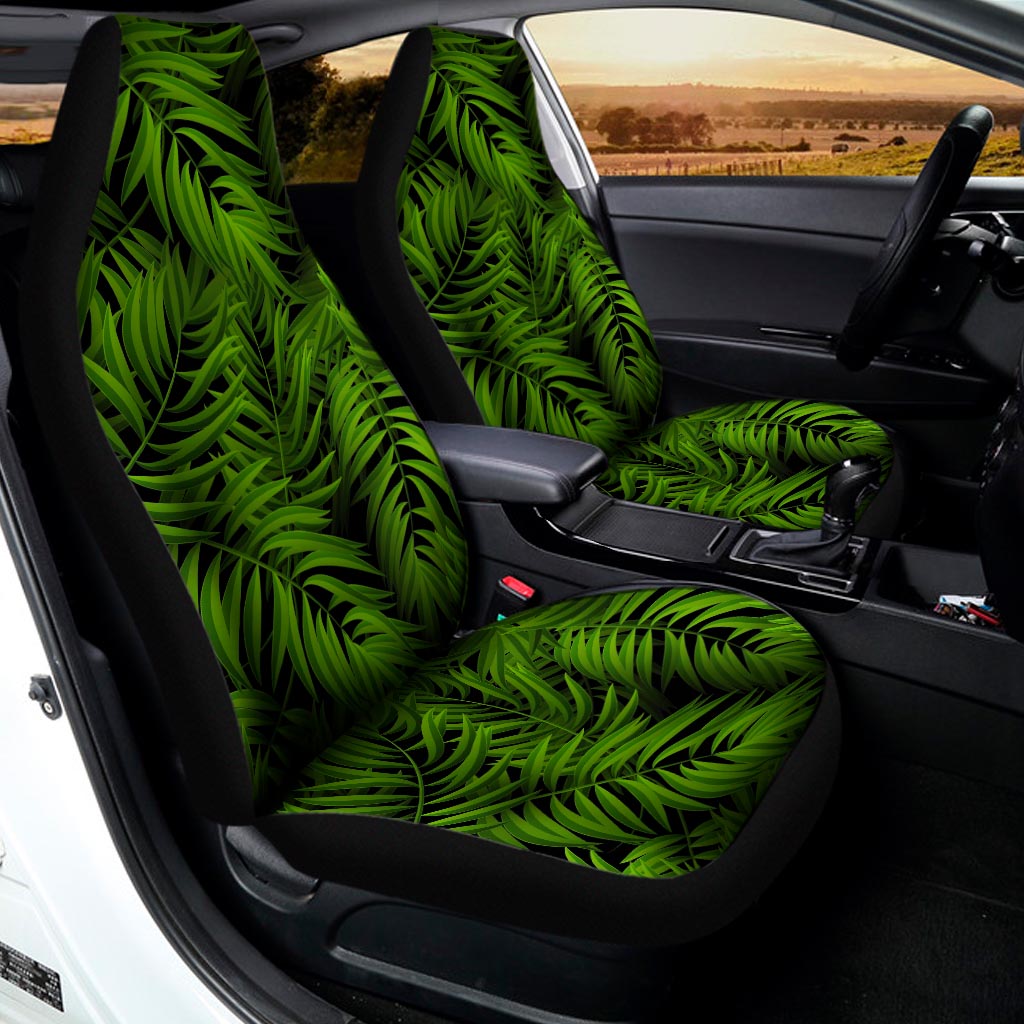 Night Tropical Palm Leaf Pattern Print Universal Fit Car Seat Covers