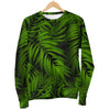 Night Tropical Palm Leaf Pattern Print Women's Crewneck Sweatshirt GearFrost