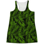 Night Tropical Palm Leaf Pattern Print Women's Racerback Tank Top