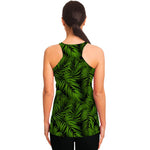 Night Tropical Palm Leaf Pattern Print Women's Racerback Tank Top