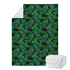 Night Tropical Palm Leaves Pattern Print Blanket