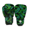 Night Tropical Palm Leaves Pattern Print Boxing Gloves