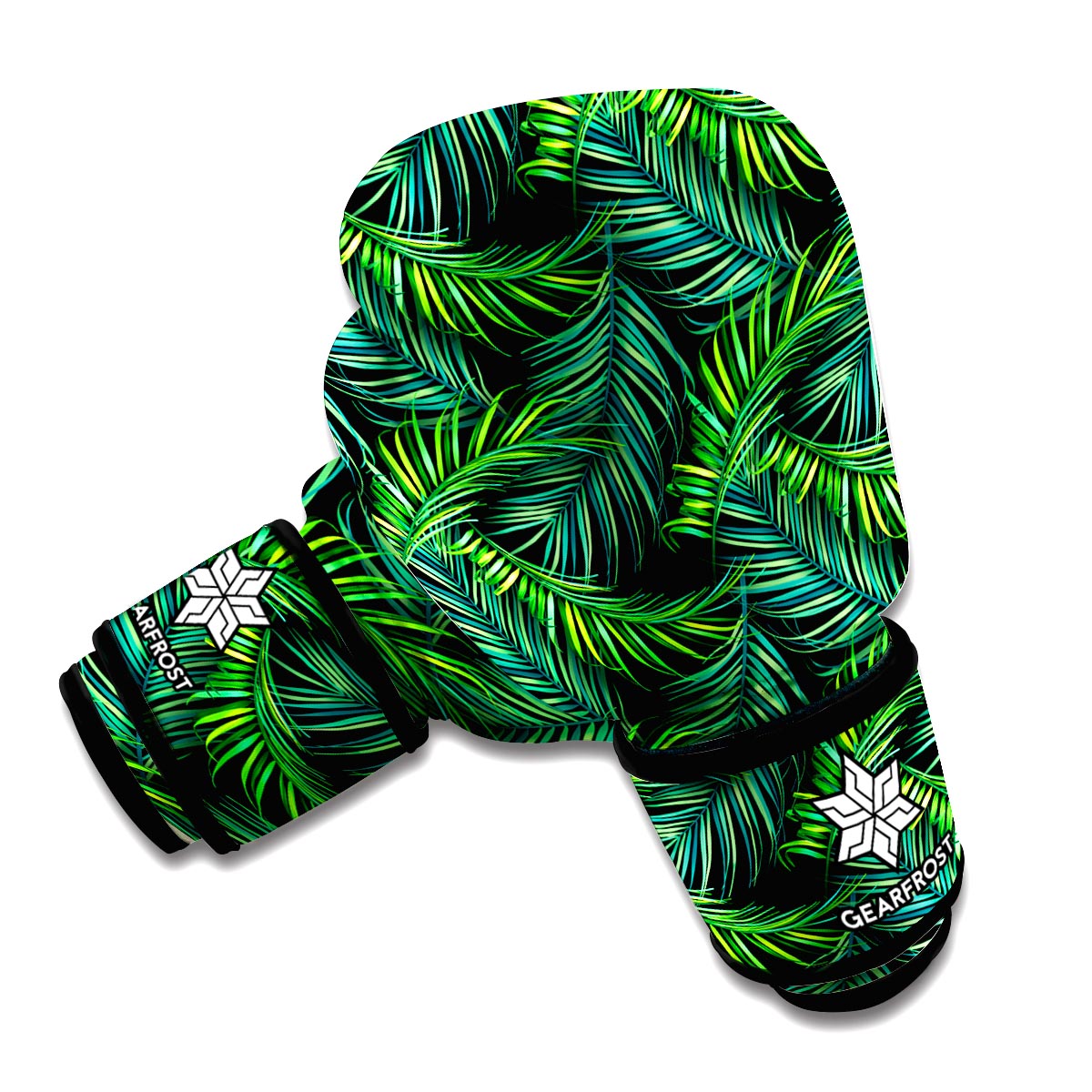 Night Tropical Palm Leaves Pattern Print Boxing Gloves