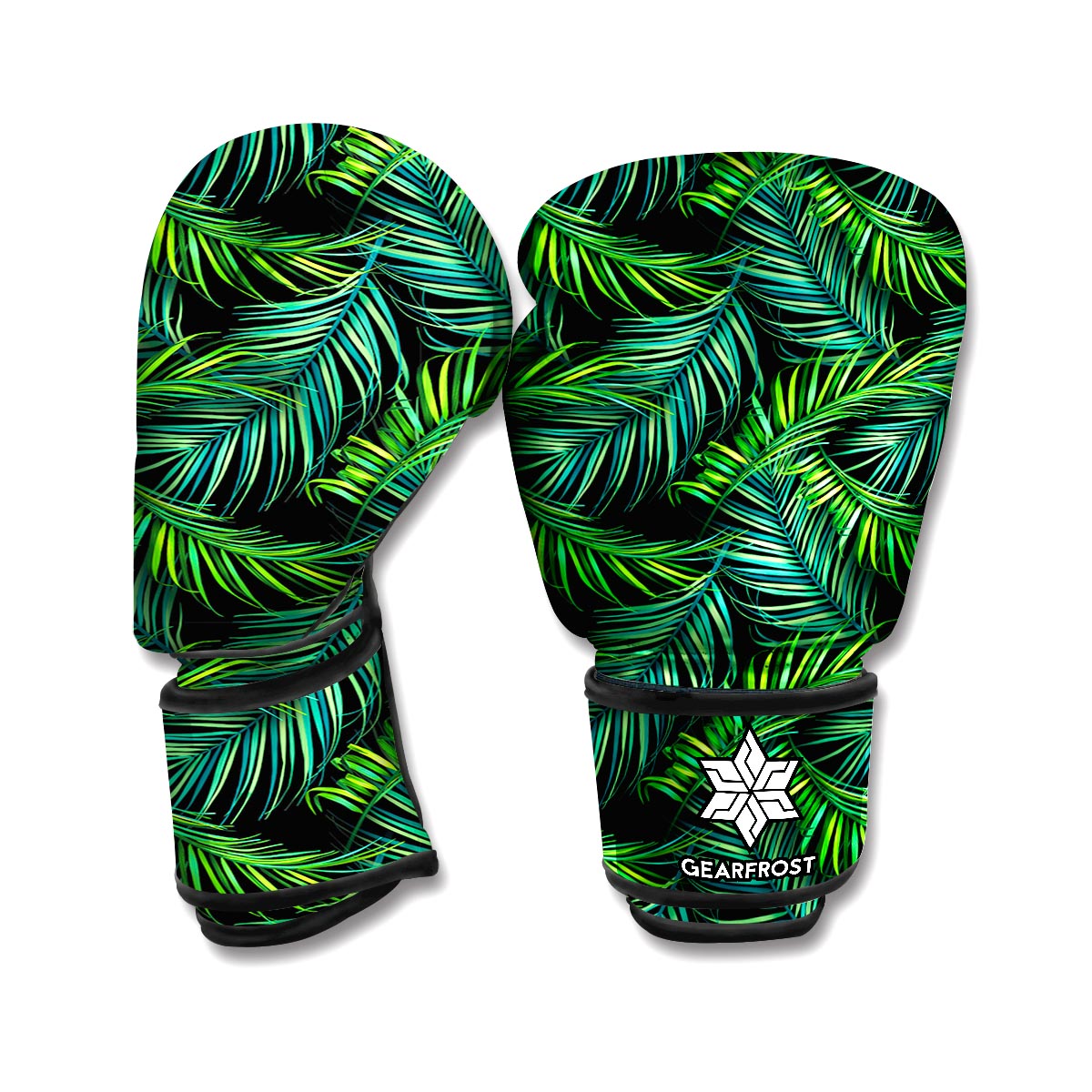 Night Tropical Palm Leaves Pattern Print Boxing Gloves