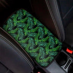 Night Tropical Palm Leaves Pattern Print Car Center Console Cover