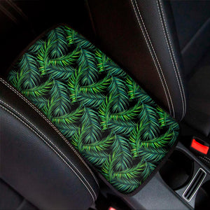 Night Tropical Palm Leaves Pattern Print Car Center Console Cover