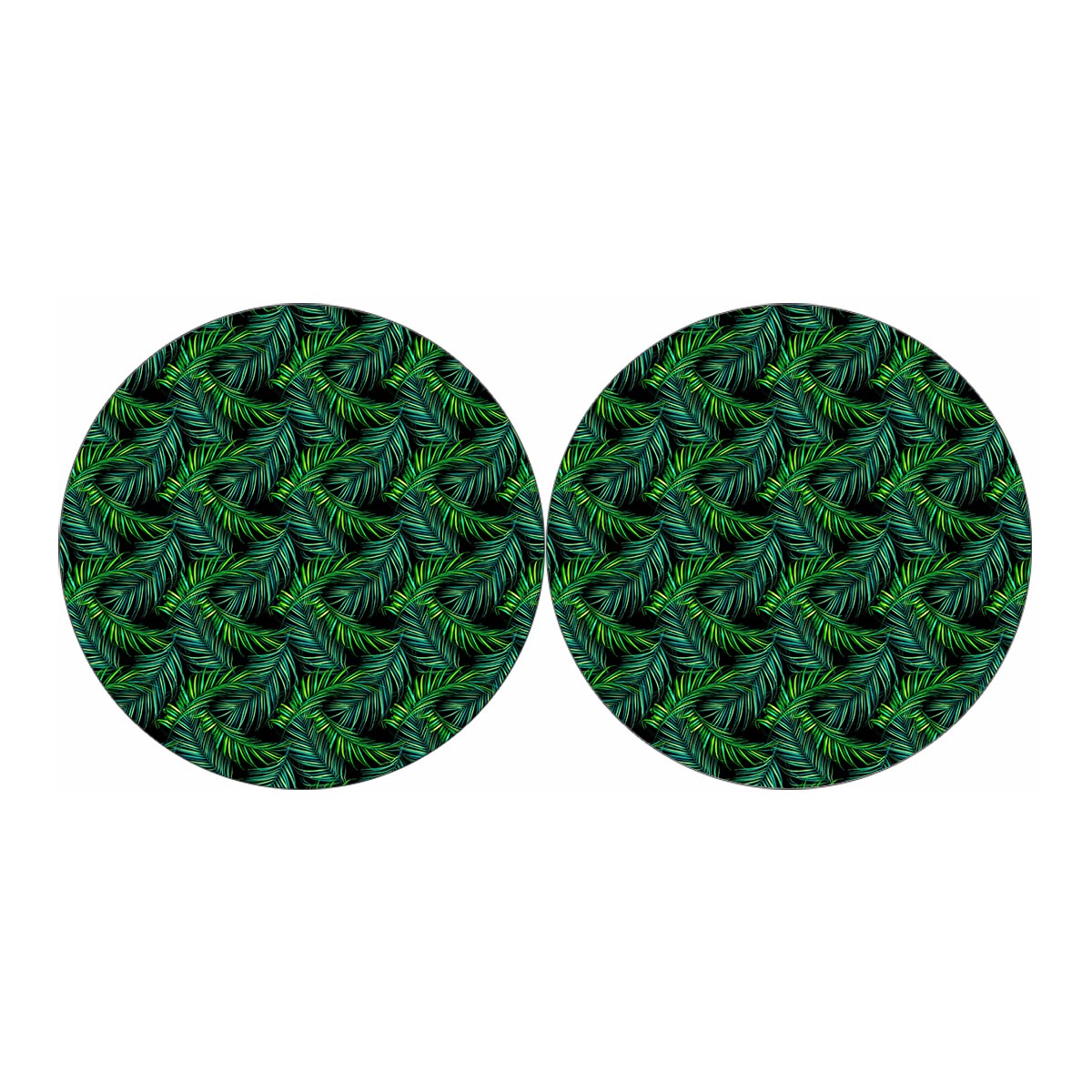Night Tropical Palm Leaves Pattern Print Car Coasters