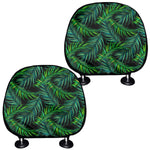 Night Tropical Palm Leaves Pattern Print Car Headrest Covers