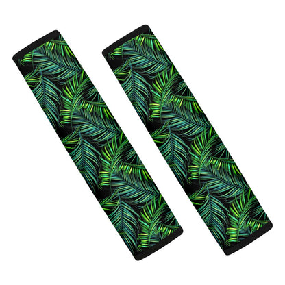 Night Tropical Palm Leaves Pattern Print Car Seat Belt Covers
