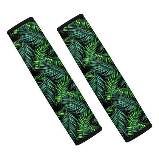 Night Tropical Palm Leaves Pattern Print Car Seat Belt Covers