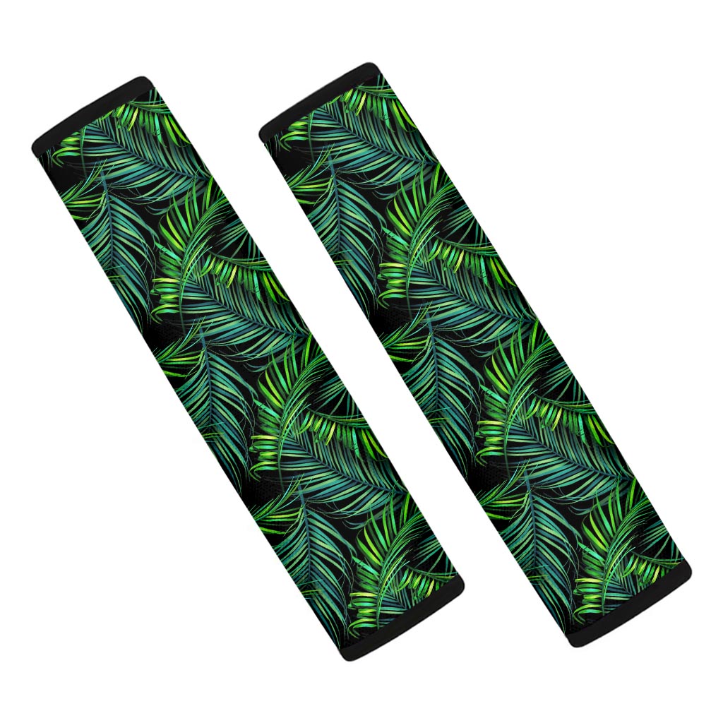 Night Tropical Palm Leaves Pattern Print Car Seat Belt Covers