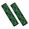 Night Tropical Palm Leaves Pattern Print Car Seat Belt Covers