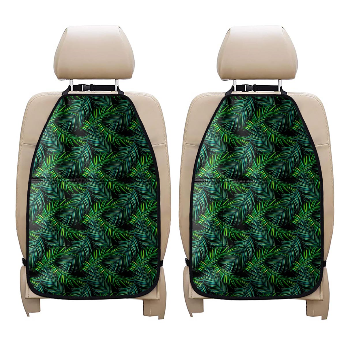 Night Tropical Palm Leaves Pattern Print Car Seat Organizers