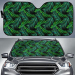 Night Tropical Palm Leaves Pattern Print Car Sun Shade GearFrost