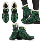 Night Tropical Palm Leaves Pattern Print Comfy Boots GearFrost