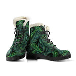 Night Tropical Palm Leaves Pattern Print Comfy Boots GearFrost