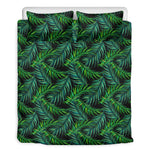 Night Tropical Palm Leaves Pattern Print Duvet Cover Bedding Set