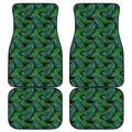 Night Tropical Palm Leaves Pattern Print Front and Back Car Floor Mats