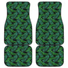 Night Tropical Palm Leaves Pattern Print Front and Back Car Floor Mats