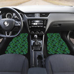 Night Tropical Palm Leaves Pattern Print Front and Back Car Floor Mats