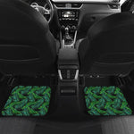 Night Tropical Palm Leaves Pattern Print Front and Back Car Floor Mats