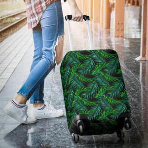 Night Tropical Palm Leaves Pattern Print Luggage Cover GearFrost