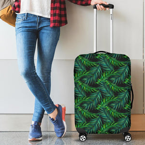 Night Tropical Palm Leaves Pattern Print Luggage Cover GearFrost