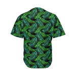 Night Tropical Palm Leaves Pattern Print Men's Baseball Jersey