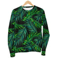 Night Tropical Palm Leaves Pattern Print Men's Crewneck Sweatshirt