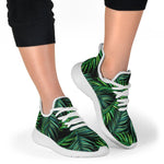 Night Tropical Palm Leaves Pattern Print Mesh Knit Shoes GearFrost